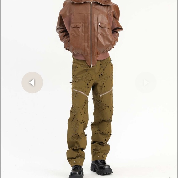 JUNTAE KIM Brown Pourpoint Faux-Leather Bomber Jacket - Picture 4 of 10